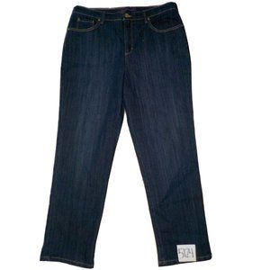 Gloria Vanderbilt Amanda Jeans Stretchy Denim Dark Blue Womens Size 14 (34 x 29)